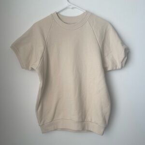 X Karla Cream Short Sleeve Sweatshirt size Medium